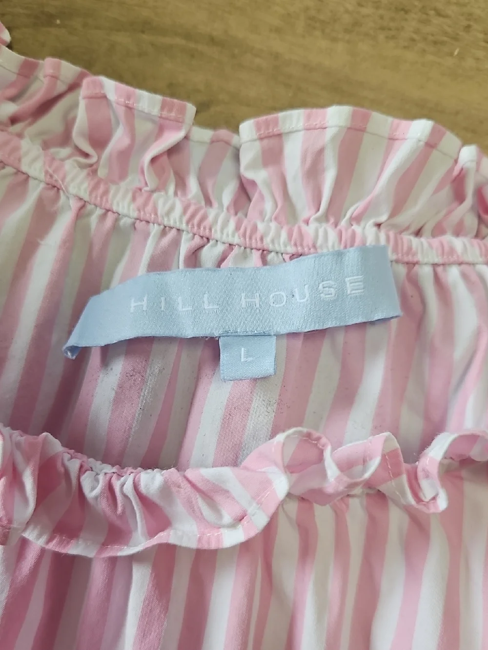 Hill House Katherine Nap Mini Dress In Bubble Gum Stripe Size Large - Picture 2 of 10